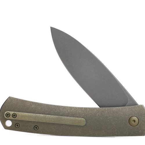 Kaviso x Laconico Keen CPM S35VN Folding Pocket Knife with Titanium Frame Lock with Flipper Tab Deployment Left Hand Bronze