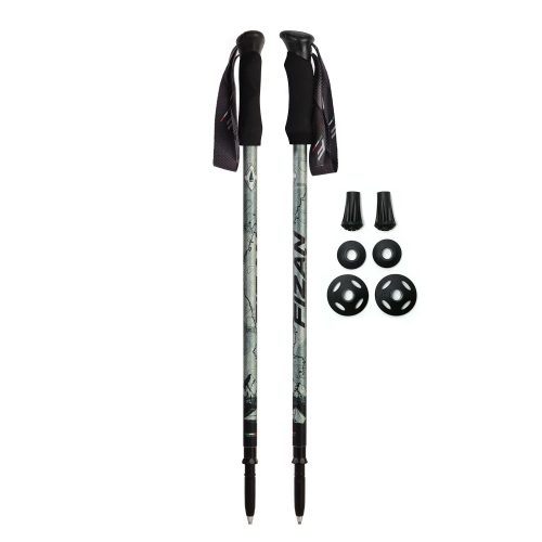 Kaviso x Fizan Ultralight Aluminum Compact 3 Trekking Poles - Pacific Crest Trail Edition - EVA Foam Grips