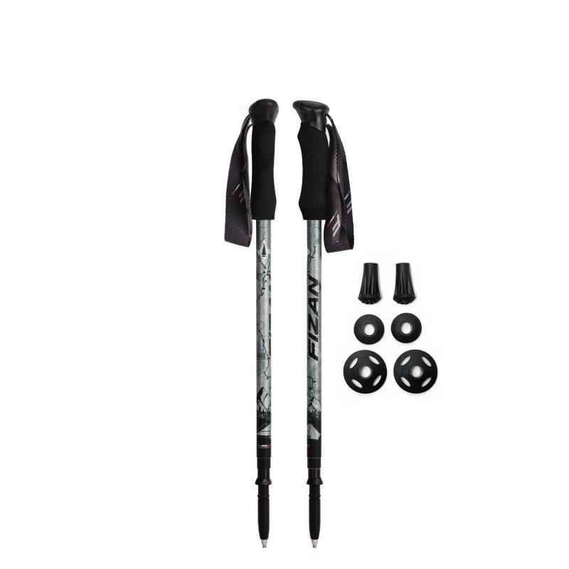 Kaviso x Fizan Ultralight Aluminum Compact 4 Trekking Poles - Pacific Crest Trail Edition - EVA Foam Grips