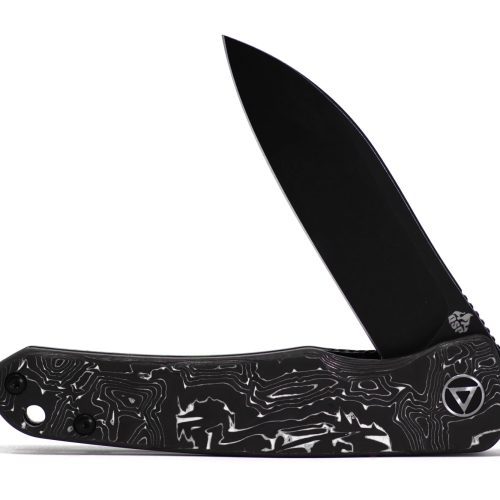 QSP Otter QS140-A2 Aluminum Foil S35VN folding Knife Black stonewashed blade EDC Every day Carry LInerlock Ceramic Bearings Kaviso